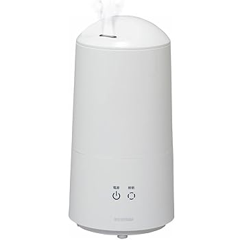 【中古】アイリスオーヤマ 加湿器 超音波式 加湿量 280ml タンク容量 3L 7.5畳 11時間連続加湿 タッチセンサー LEDライト 小型 卓上 デスク用 抗菌ビーズ