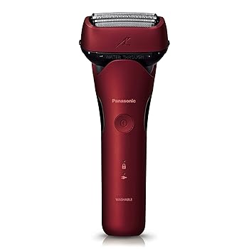 【中古】パナソニック メンズシェーバー ラムダッシュ 3枚刃 赤 充電中でも剃れる ES-LT4P-R