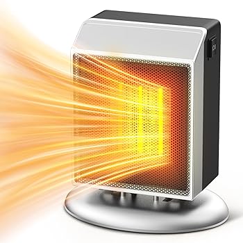 【中古】(非常に良い)セラミックヒーター 【2025新モデル・節電対策・2秒速暖】 ヒーター 小型 温風 400W/900W 2段階温度調整 足元ヒーター デスク下 転倒OFF 過熱保|ハッピーストア藤岡