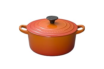 【中古】ル・クルーゼ(Le Creuset) 鋳物 ホーロー 鍋 ココット・ロンド 18 cm オレンジ ガス IH オーブン 対応 【日本正規販売品】|ハッピーストア藤岡