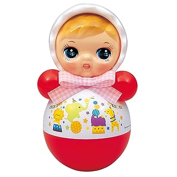【中古】トイローヤル おきあがりポロンちゃん ( 27cm / 日本製 ) ベビートイ 人形 赤ちゃん 起き上がりこぼし ( チャイム / 音が鳴る ) レトロ玩具