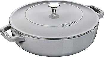【中古】staub ストウブ 「 ブレイザー ソテーパン グレー 28cm 」 大きい 両手 鋳物 ホーロー 鍋 浅型 すき焼き IH対応 【日本正規販売品】 Braiser 405