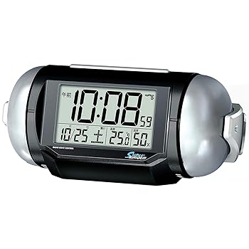 【中古】(非常に良い)セイコークロック 置き時計 目覚まし時計 電波 デジタル 大音量 PYXIS ピクシス 01:黒メタリック 本体サイズ:9.8×22.2.×12.5cm BC401K|ハッピーストア藤岡