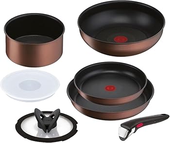 【中古】ティファール 取っ手のとれる 鍋 フライパンセット 7点セット IH ガス火対応 PFOAなどの有害物質不使用 「インジニオ･ネオ IHモカ」 こびりつき｜ハッピーストア藤岡