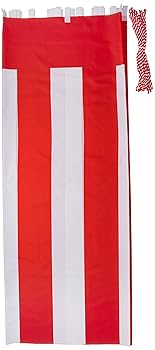 【中古】紅白幕 トロピカル 高さ180cm×長さ10.8m （6間） 紅白吊りひも KH010-06IN