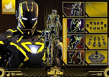 【中古】ムービーマスターピース DIECAST アイアンマン2 1/6規摸図形 アイアンマン 目じるし６ ネオンテックイエロー版