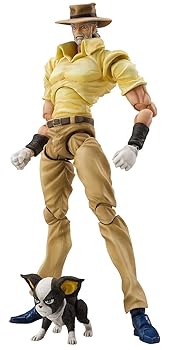 【中古】（非常に良い）メディコス 超像可動 『ジョジョの奇妙な冒険 第三部』ジョセフ・ジョースター&イギー 約150mm&35mm PVC&ABS&ナイロン 塗装済み可動フィギュア｜ハッピーストア藤岡