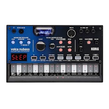 【中古】(非常に良い)KORG シンセサイザー ベースマシン volca nubass 真空管回路 Nutube搭載 16ステップシーケンサー 電池駆動 スピーカー内蔵 ヘッドフォン使用可|ハッピーストア藤岡