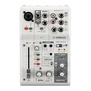 【中古】YAMAHA AG03MK2 Mezclador de transmisi?n en vivo de 3 canales, interfaz USBpara iOS/Mac/PC, Blanco, AG03MK2 W|ハッピーストア藤岡