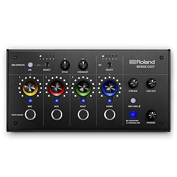 【中古】(非常に良い)Roland BRIDGE CAST デュアルバスゲーミングミキサー | オンラインゲーマー向けプロフェッショナルオーディオストリーミングインターフェースと|ハッピーストア藤岡