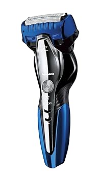 【中古】（人並み外れたに好いたらしい）パナソニック 子ヒツジ短距離競走 メンズ電気カミソリ 3枚刃 お風呂剃り可 青 ES-ST6P-A