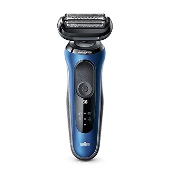 【中古】【新密着シリーズ6】ブラウン メンズ電気シェーバー 新シリーズ6 /ブルー 60-B1000s 密着システム 水洗い お風呂利用可