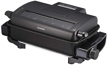【中古】アイリスオーヤマ 魚焼きグリル 無煙ロースター ロースター 平面プレート付 EMT-1103-B ブラック