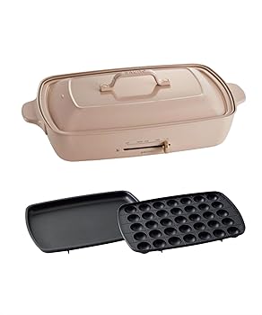 【中古】BRUNO 青色ノ 熱っぽい一皿 グランデ 大きさ 本体 一皿2種 (たこ焼き 水準) サクラ色 ベージュ pink beige 今めかしい 愛くるしげ これ1台 蓋