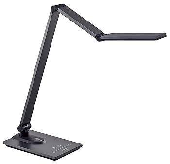 【中古】（人並み外れたに好いたらしい）パナソニック LED事務机点火装置 置き型 スマホ申し受けるUSB界面付 4段調光 マイコンくっきり光積み上げる 物の具光束950lm ダークグレーメタリック SQ-