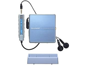 【中古】SHARP せつ然たる MD-ST600-A 青碧系 携帯型MD電気蓄音機 MDLP相応う （MD生まれ変わり専用機）