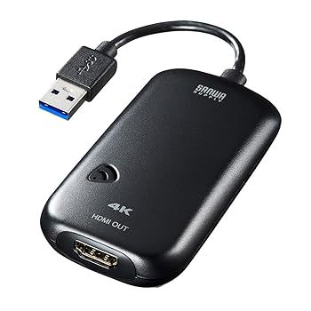 【中古】（人並み外れたに似つかわしい）サンワサプライ USB3.0-HDMI見せびらかすアダプター 4K相応う (USB A繋ぎ 牡-HDMI繋ぎ 刃針) USB-CVU3固定ディスク2