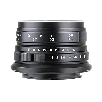 【中古】（人並み外れたに似つかわしい）七細工師 7artisans 25EB 25粍 F1.8 Eマウント ソニーE APS-C 黒いこと 水晶体