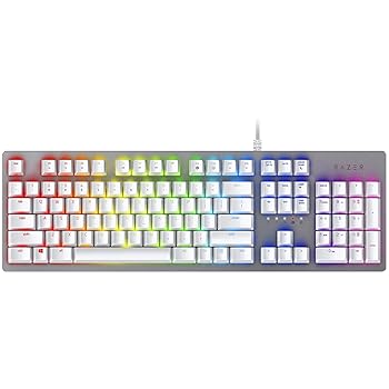 【中古】Razer Huntsman Mercury White ゲーミングキーボード ホワイト オプト・メカニカル軸 英語US配列 RGB RZ03-02521900-R3M1