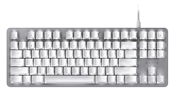 【中古】Razer キーボード BlackWidow Lite Mercury White メカニカル キーボード 静音オレンジ軸 テンキーレス 英語US配列 RZ03-02640700-R3M1