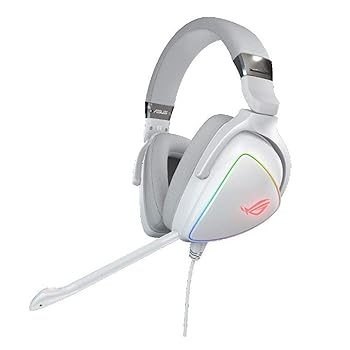【中古】ASUS RGB ゲーミングヘッドセット ROG DELTA WHITE マイコン コンソール 可動性競り合い 用 USB-C 繋ぎ相応う
