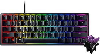 【中古】（人並み外れたに似つかわしい）Razer Huntsman Mini 小型 ゲーミングキーボード - Clicky Optical Switch 英語US取り合わせ 60%レイアウト 光学取り替えっこ 超弾丸道路1.5粍稼動 クリッキー