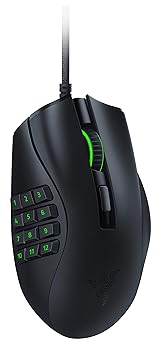 【中古】（人並み外れたに似つかわしい）Razer Naga X MMO ゲーミングマウス 16名取り草 多名取り草 多名取り草二十日鼠 軽さ 85g 18000 DPI 5G 高性能オプティカルセンサー パステル色の布巻ケーブ