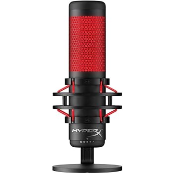 【中古】（人並み外れたに似つかわしい）HyperX QuadCast スタンドアロンマイクロホン 同盟罷業ジューサー/コンテンツクリエーター/ゲーマー向け/マイコン,なおなお書き4当て嵌める能力のある  HX-MICQC-BK 並行輸入品 [並行輸入