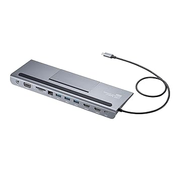 【中古】（人並み外れたに似つかわしい）サンワサプライ 縛ステイション/こしき 11インチ1 USB Type-C繋ぎ合わせる (HDMI/VGA最終生産物相応う) Type-C 刃針×1(PD3.0・申し受ける専用)/USB A繋ぎ 刃針×