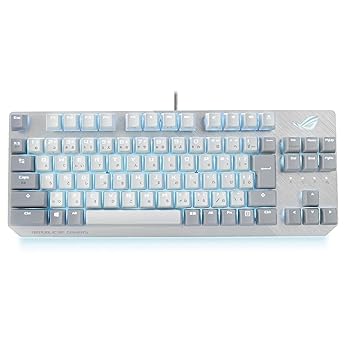 【中古】ASUS ゲーミングキーボード ROG Strix Scope NX TKL Moonlight White 力学的 有線 日本語取り合わせ ROG-NX取り替えっこ 80%レイアウト FPS RGBライテ