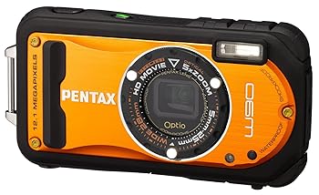 【中古】PENTAX 雨合羽デジタル写真機 Optio W90 シャイニーオレンジ OPTIOW90SO