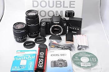 【中古】Canon デジタル一眼レフカメラ EOS 60D ダブルズームキット EF-S18-55ｍｍ/EF-S55-250ｍｍ EOS60D-WKIT