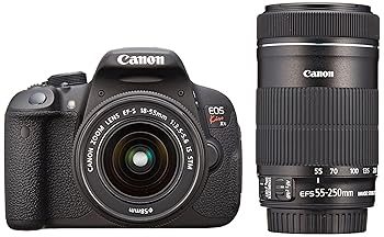 【中古】Canon デジタル一眼二眼レフ写真機 EOS Kiss X7i ダブルズームキット EF-S18-55 IS STM/EF-S55-250 IS STM 黒いこと KISSX7I-WKIT