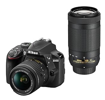 【中古】Nikon デジタル一眼二眼レフ写真機 D3400 ダブルズームキット 黒いこと D3400WZBK