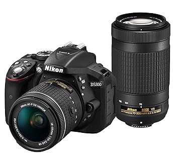【中古】Nikon デジタル一眼二眼レフ写真機 D5300 AF-P ダブルズームキット 黒いこと D5300WZ3