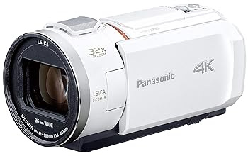 【中古】パナソニック 4K ビデオカメラ VX2M 64GB 光学24倍ズーム ピュアホワイト HC-VX2M-W