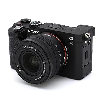 【中古】SONY(ソニー) フルサイズ 銀鏡受け答え一眼写真機 α7C 望遠レンズ一揃いの道具(同梱水晶体:SEL2860) 黒いこと ILCE-7CL B