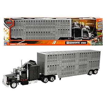 【中古】(非常に良い)[ニューレイ]New Ray 1/43 D/C Kenworth W900 Pot Belly Livestock Trailer 15243 [並行輸入品]｜ハッピーストア藤岡