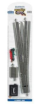 【中古】Bachmann Trains スナップフィット E-Z トラック #6 TURNOUT 右 (1/カード) ニッケルシルバーレール グレーロードベッド付き HOスケール|ハッピーストア藤岡