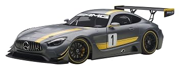 【中古】AUTOart 1/18 メルセデス・AMG GT3 プレゼンテーションカー グレー/イエロー・ストライプ｜ハッピーストア藤岡