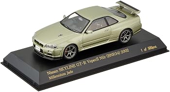 【中古】CARNEL 1/43 ニッサン スカイライン GT-R VspecII Nur (BNR34) 2002 Millennium Jade 完成品 CN430203｜ハッピーストア藤岡