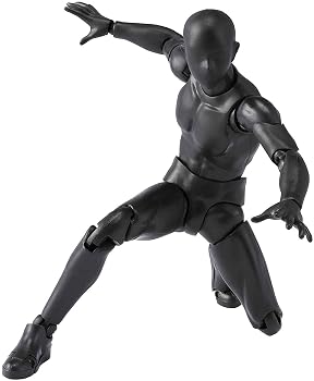 【中古】(非常に良い)TAMASHII NATIONS S.H.フィギュアーツ ボディくん DX SET 2 (Solid black Color Ver.) 約150mm ABS&PVC製 可動フィギュア|ハッピーストア藤岡