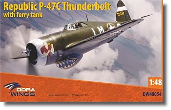 【中古】(非常に良い)ドラウイングス 1/48 アメリカ P-47C サンダーボルト フェリータンク付 プラモデル DWS48054｜ハッピーストア藤岡