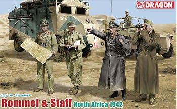 【中古】(非常に良い)プラッツ 1/35 第二次世界大戦 ドイツ軍 砂漠の狐 ロンメル将軍&将校 北アフリカ 1942 プラモデル DR6723｜ハッピーストア藤岡