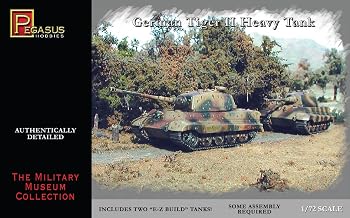 【中古】ペガサス 1/72 WW.II ドイツ軍 ティーガーII 重戦車 ヘンシェル砲塔タイプ(2輌セット)｜ハッピーストア藤岡