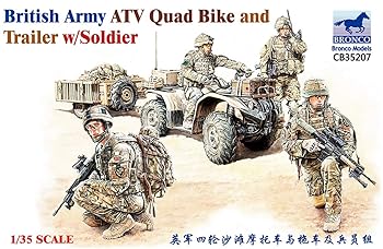【中古】ブロンコモデル 1/35 イギリス陸軍 ATVクアッドバイク + トレーラー&イギリス陸軍兵士 4体セット プラモデル CB35207|ハッピーストア藤岡