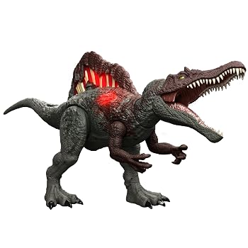 【中古】(非常に良い)マテル ジュラシックワールド(JURASSIC WORLD) ダメージ!ひかる スピノサウルス 子供向けフィギュア 恐竜 おもちゃ 全長:約55cm 4歳から グリー|ハッピーストア藤岡