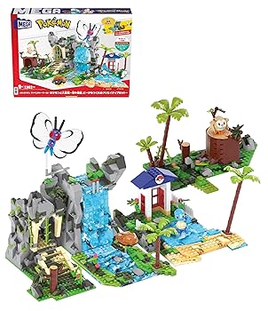 【中古】メガ(MEGA) ポケモン アドベンチャーワールド ポケモンと大つな渡り ~滝やほら穴、砂浜もつくれる創造的書き割り~ 立ちはだかる書き割り 平和条約数:13