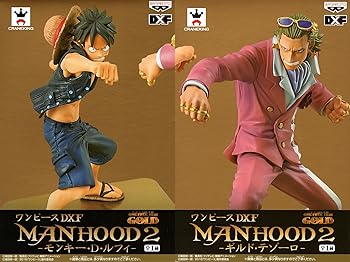 【中古】ワンピース DXフィギュア MANHOOD2 モンキー・Ｄ・ルフィ、ギルド・テゾーロ 2種セット バンプレスト プライズ｜ハッピーストア藤岡