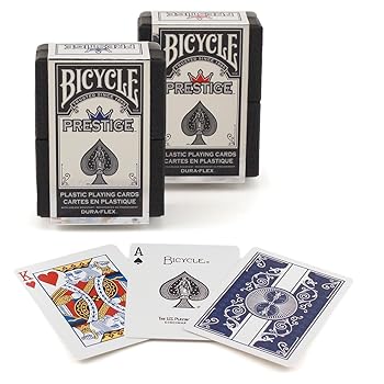 【中古】(非常に良い)自転車プレステージのDura-flexのプラスチックカード - 2つのデッキ1レッド1ブルー Bicycle Prestige Dura-flex Plastic Cards - 2 Decks 1 Red｜ハッピーストア藤岡